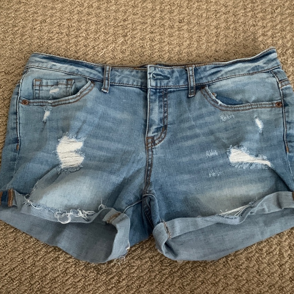 Aeropostale Light Blue Distressed Jean Shorts